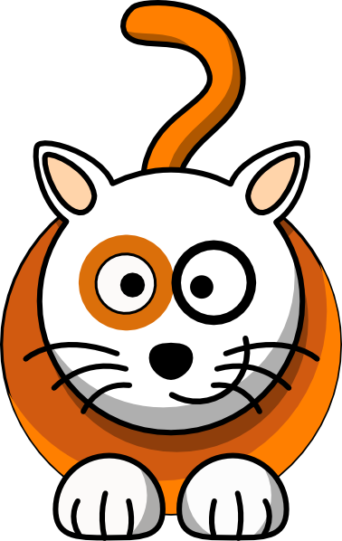 Clker Clipart Cat Clip Art At Clker Vector Clip Art - Black And White Cartoon Cats (378x598)