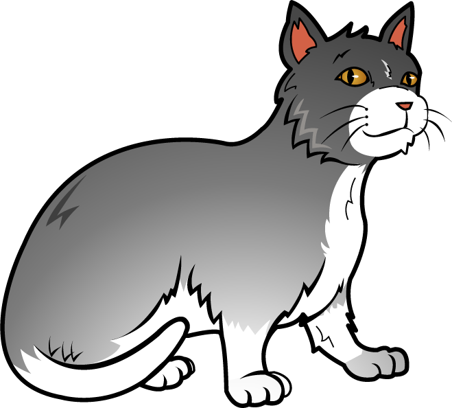 Free Art Clip Of Cat Clipart Image - Grey Cat Clip Art (659x594)
