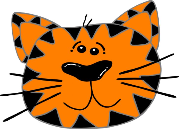 Cat Face Clip Art At Clker - Cat Face Clip Art (728x526)