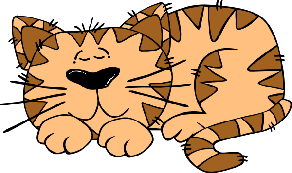 Lazy Cat Clip Art (600x356)