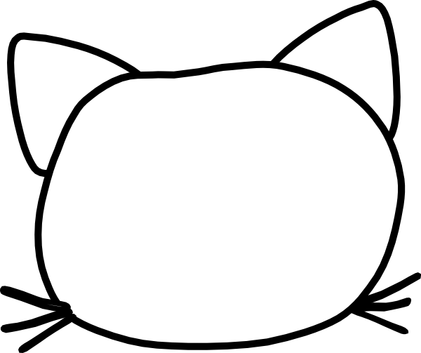 Cat - Cartoon Cat Face Outline (600x503)