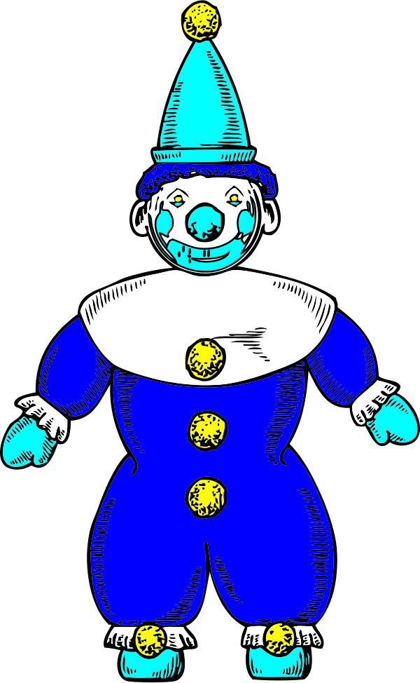 Clown Yellow With Cap - Face (600x974)
