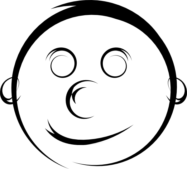 Black And White Smiley Face (600x542)