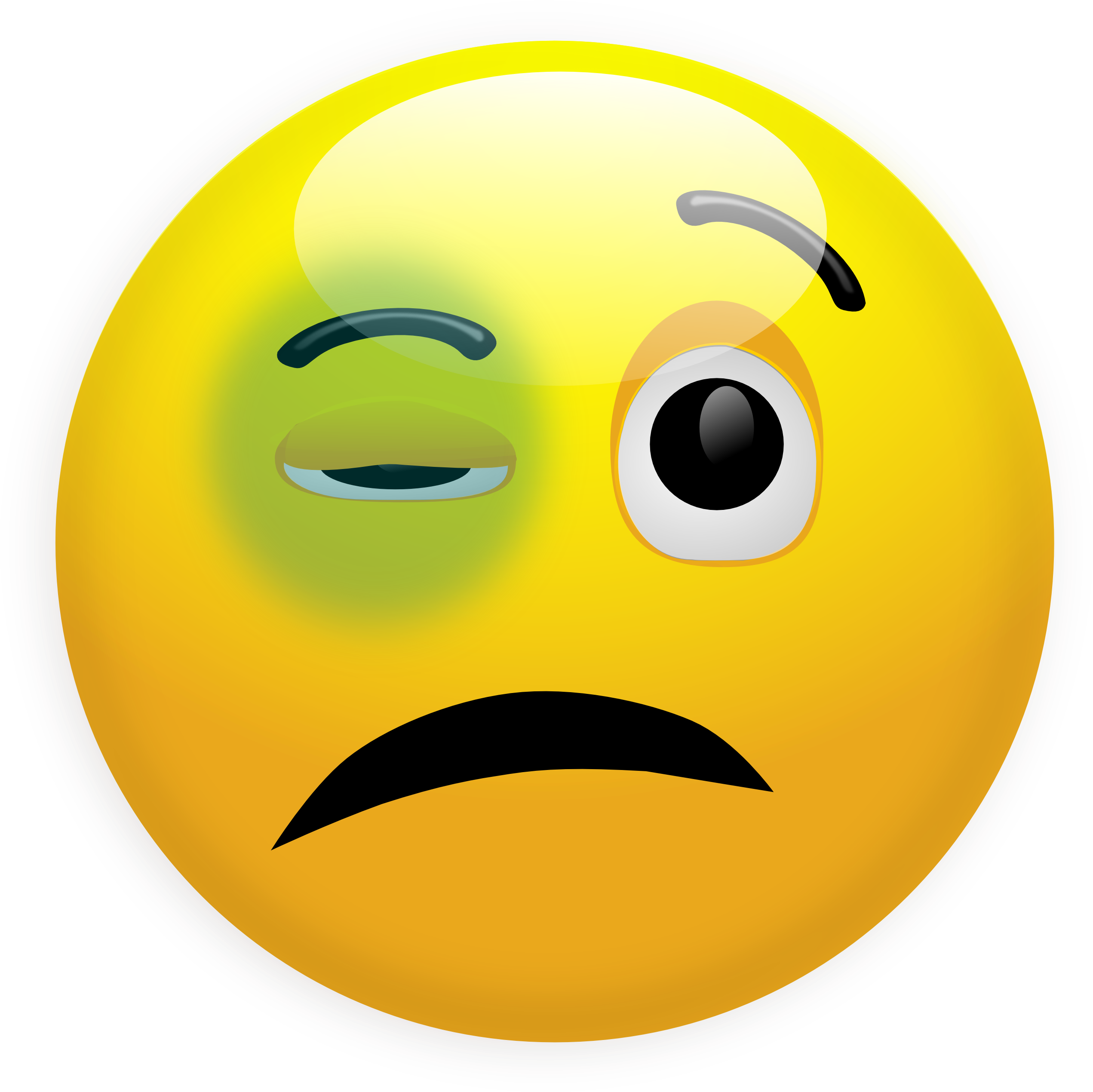 Emoji With Black Eye (2558x2560)