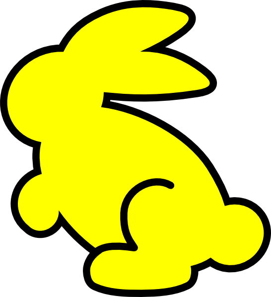 Rabbit Clipart Black And White (546x598)