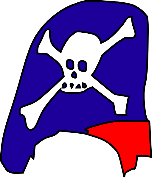 Free Vector Cartoon Pirate Hat Skull Bones Clip Art - Clip Art Photos Download (510x598)
