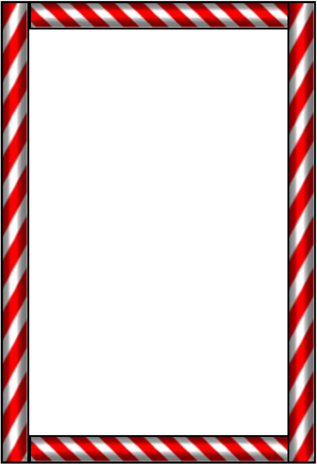 Candy Cane Clip Art Borders - Candy Cane Border (1040x1523)