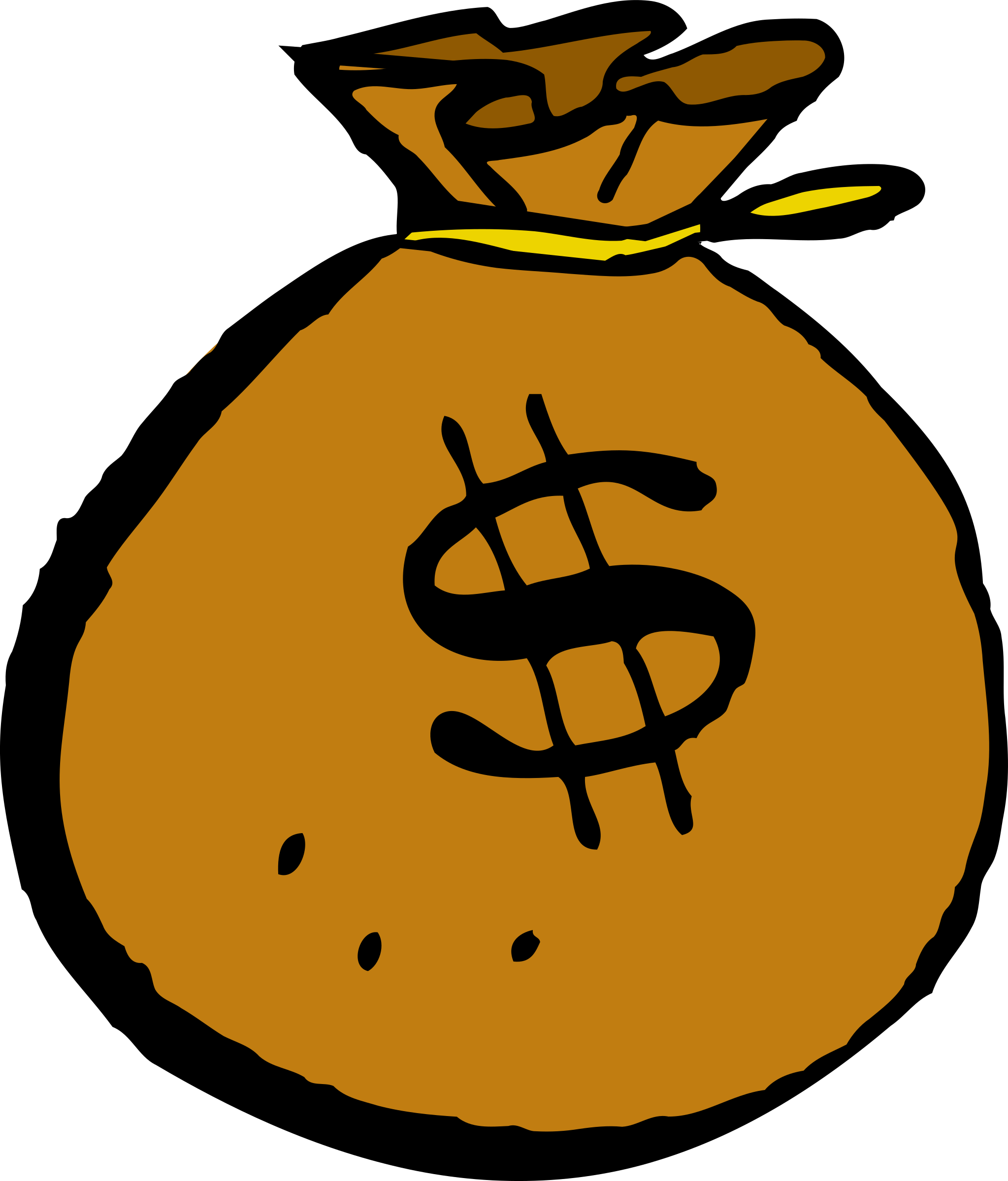 Cartoon Money Bag (2047x2400)