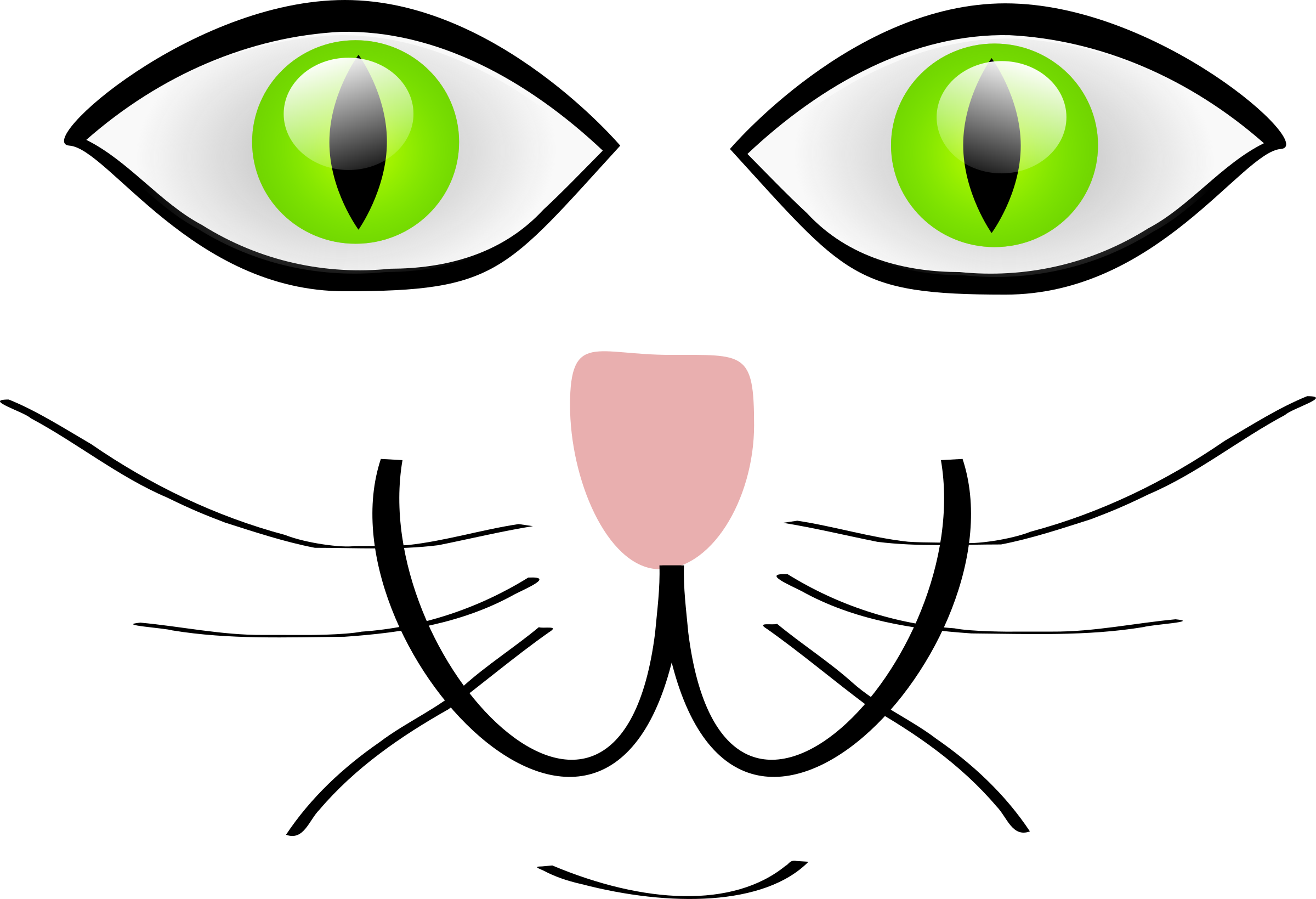 Cat Nose Clipart - Cat Eyes Clipart (2400x1639)