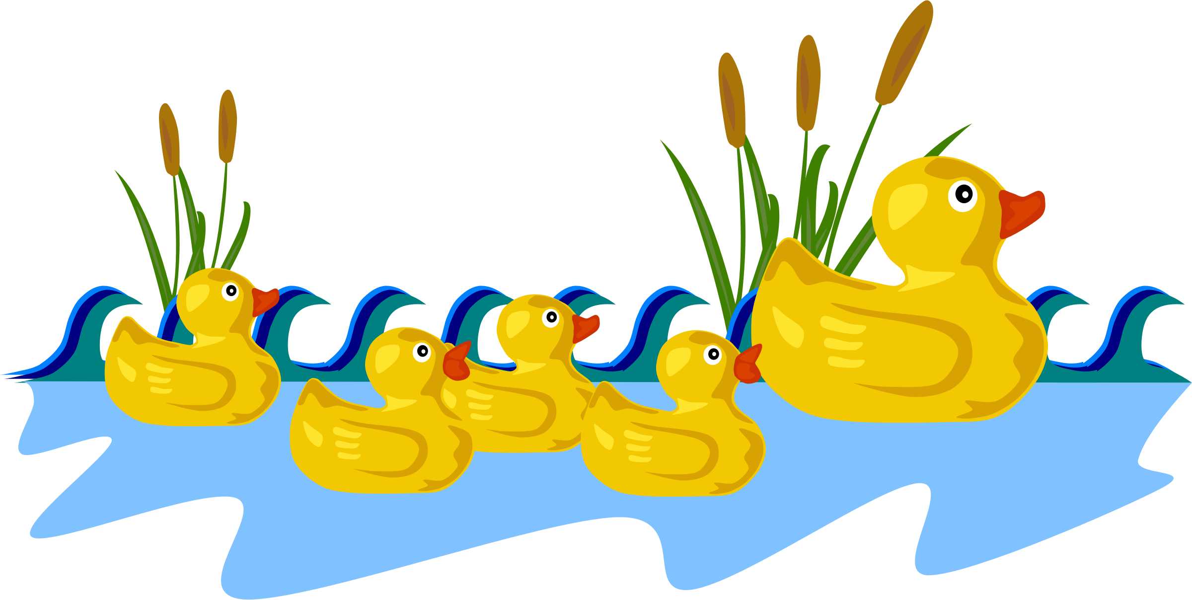 Big Image - 5 Little Ducks Clipart (2400x1208)