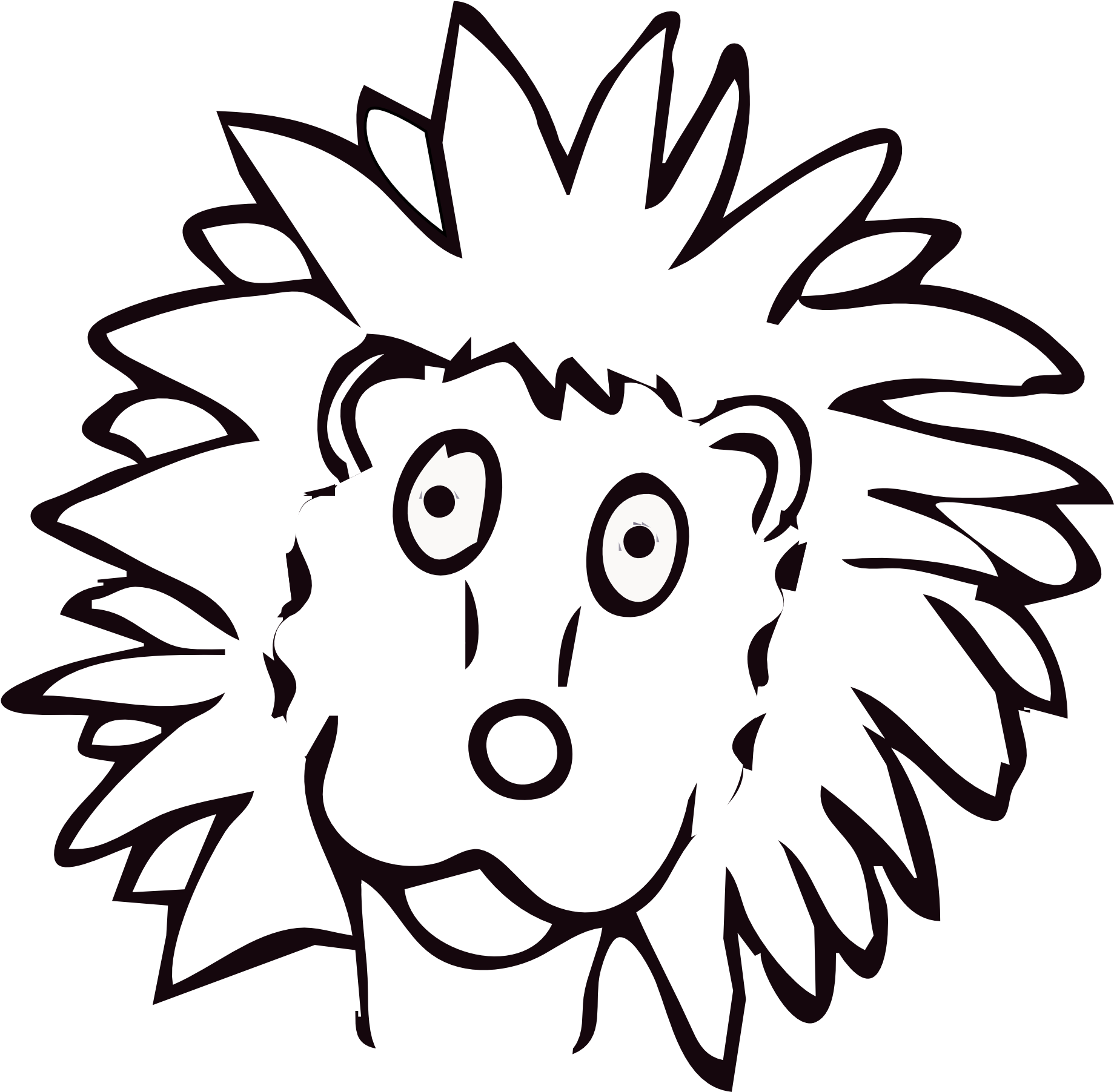 Line Drawing Lion - Drawing (1979x2046)