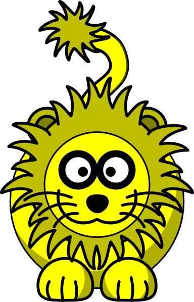 Yellow Lion Clip Art Animal Download Vector Clip Art - Cartoon Lion (384x598)