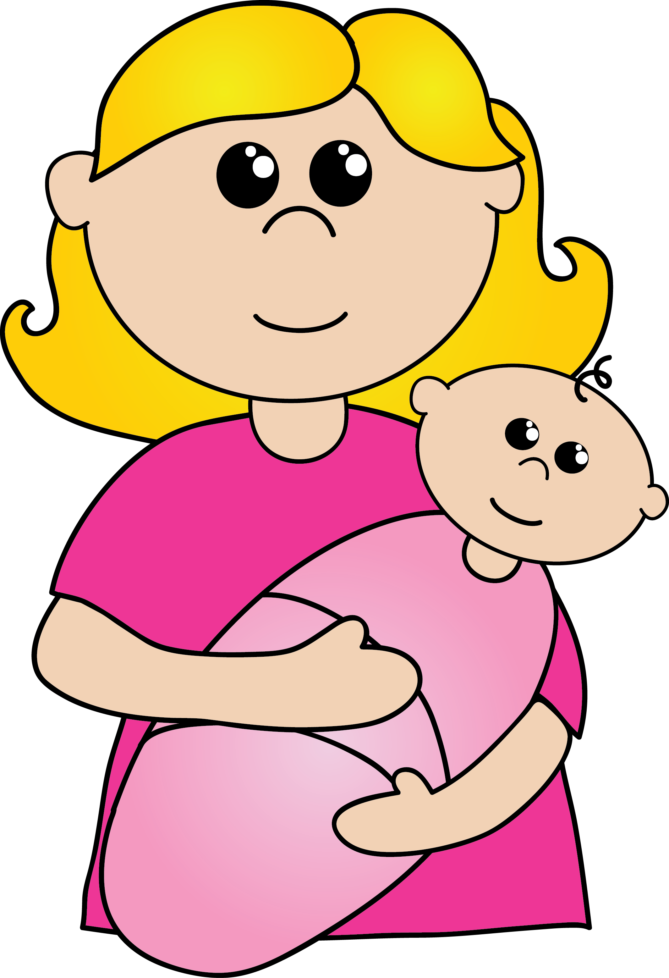 Mom Clip Art Black And White - Mother Clipart Png (2129x3111)