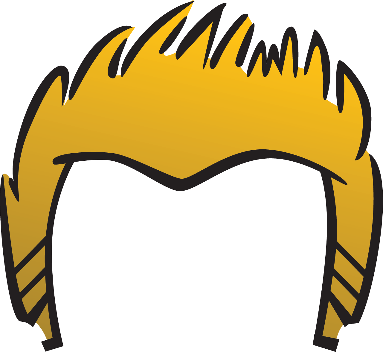 Little Boy With Black And Blonde Hair Clipart - Hair Clipart (1281x1176)