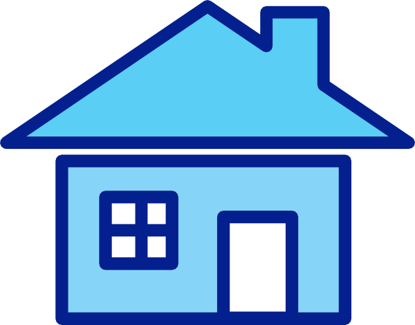Lue House Clip Art - Clip Art Blue House (600x469)