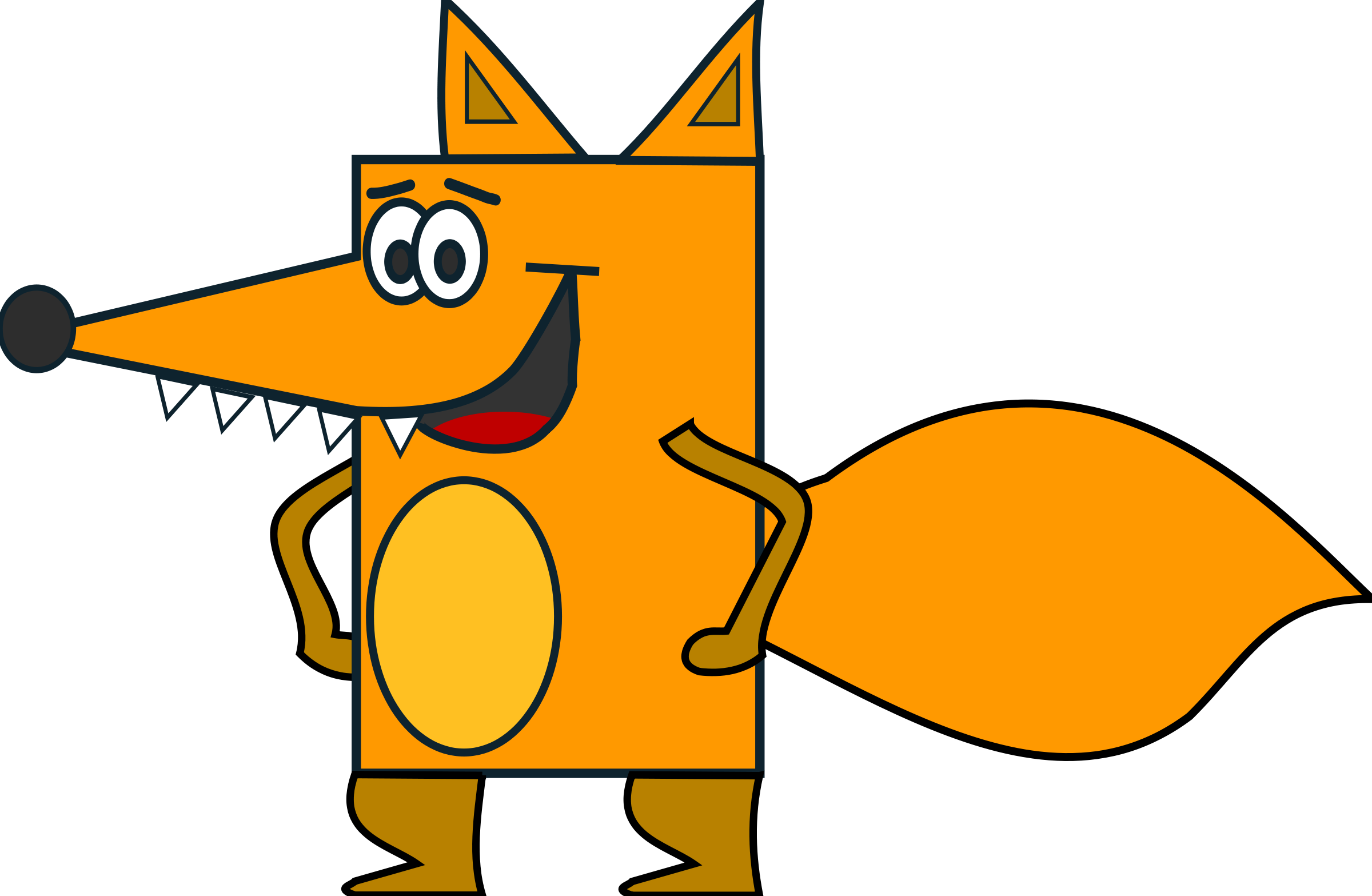Cartoon Fox Clip Art (2400x1567)