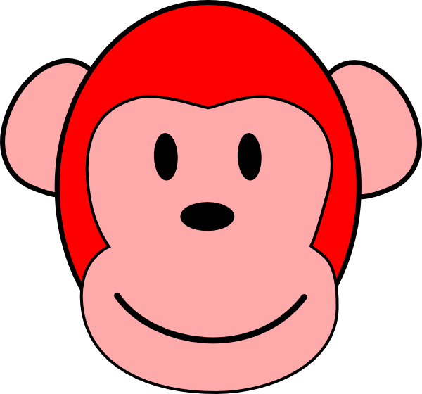 Red Monkey Clip Art - Red Monkey Png (600x560)