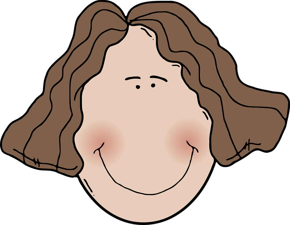 Brown Hair Clipart Mom Face - Wavy Hair Clipart (966x750)