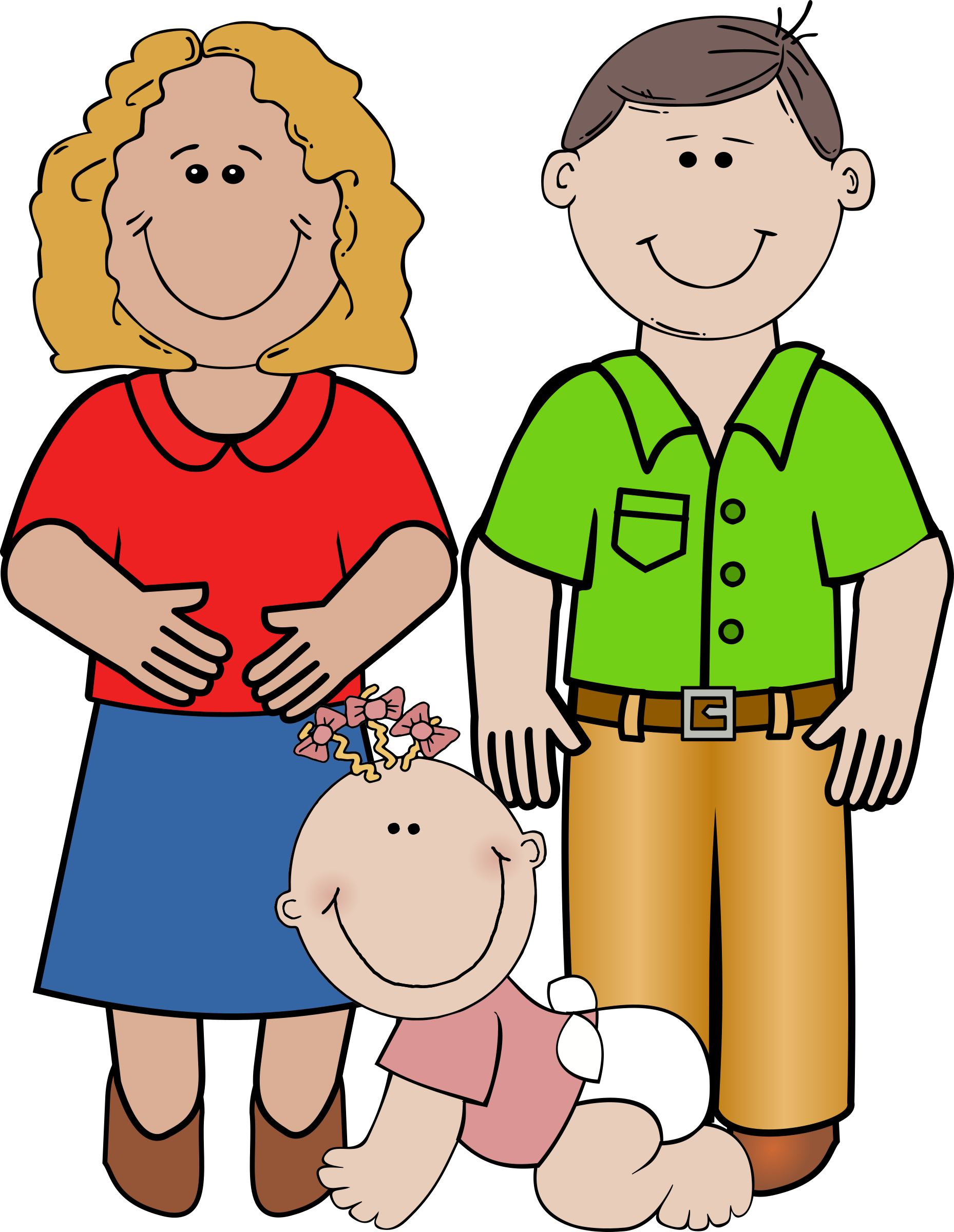 Family Halloween Clip Art - Family Cartoon Transparent Background (1858x2400)
