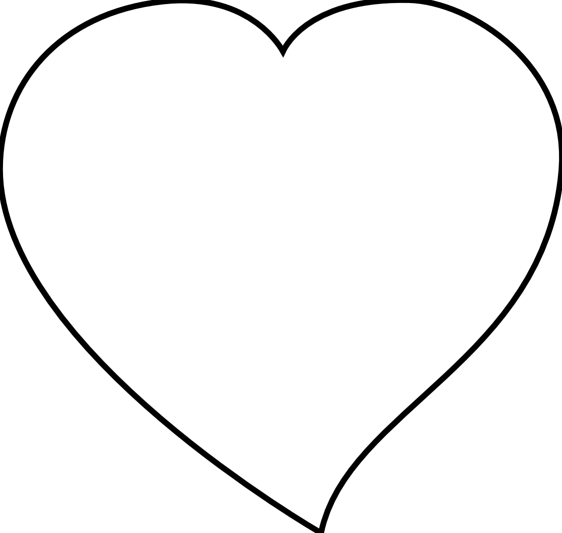 Free Heart Border - Solid White Heart Transparent (1111x1055)