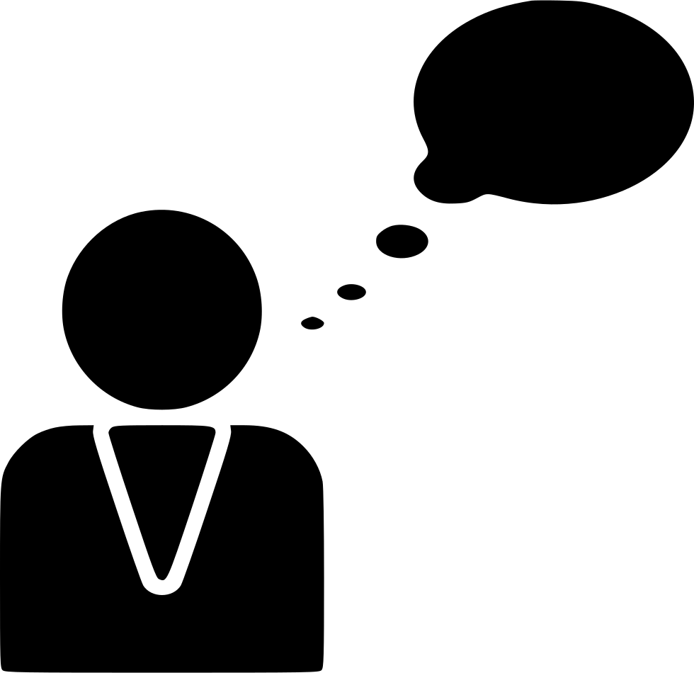 Male Person User Chat Message Bubble Thinking Idea - Man Thinking Bubble Icon Black And White (980x950)