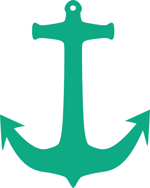 Teal Anchor Clip Art (480x600)