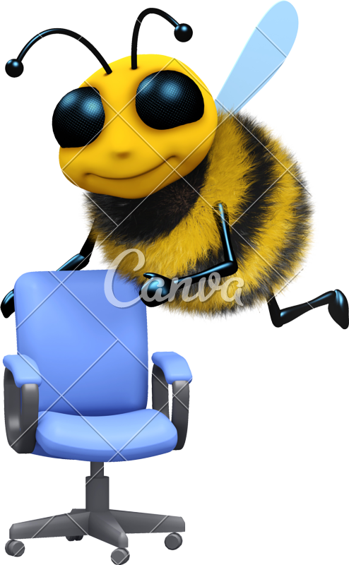 3d Bee With Office Chair - 3d Bee (494x800)