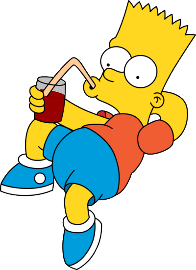 The Simpsons - Bart Simpson Drinking Beer (400x550)