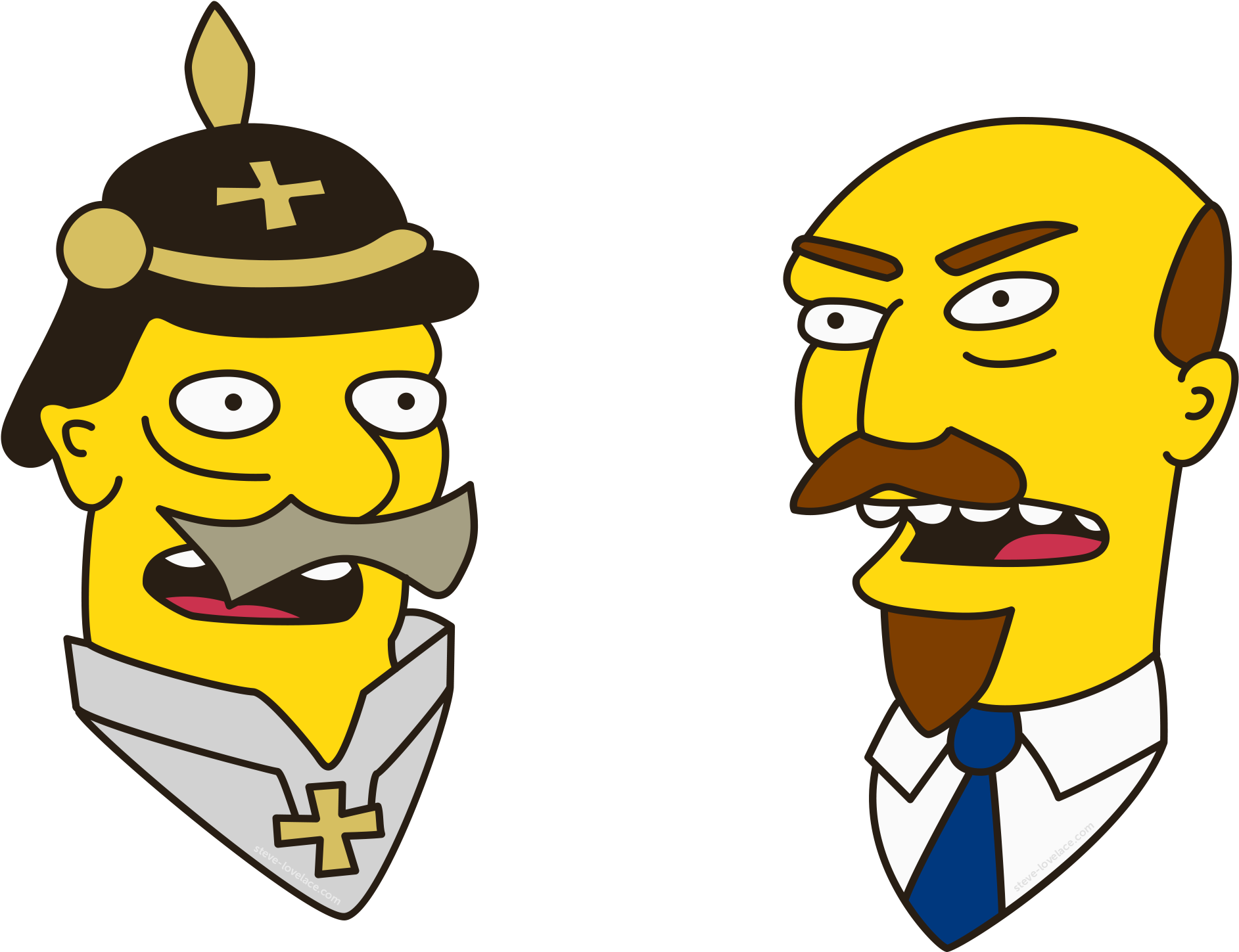 Simpsons Kaiser Vs Lenin - Cartoon (2100x1500)