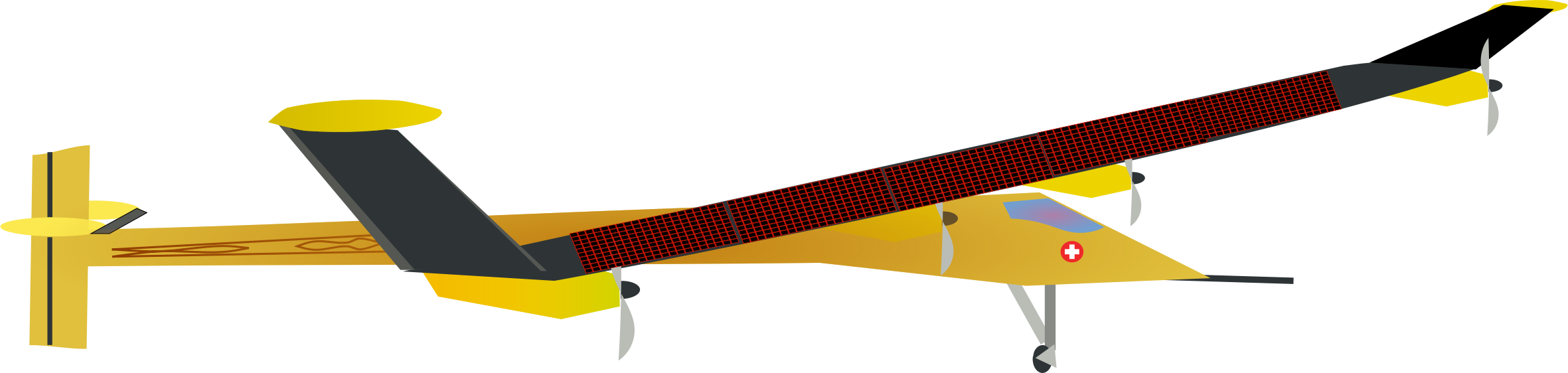 Big Image - Solar Plane Clipart (2362x562)