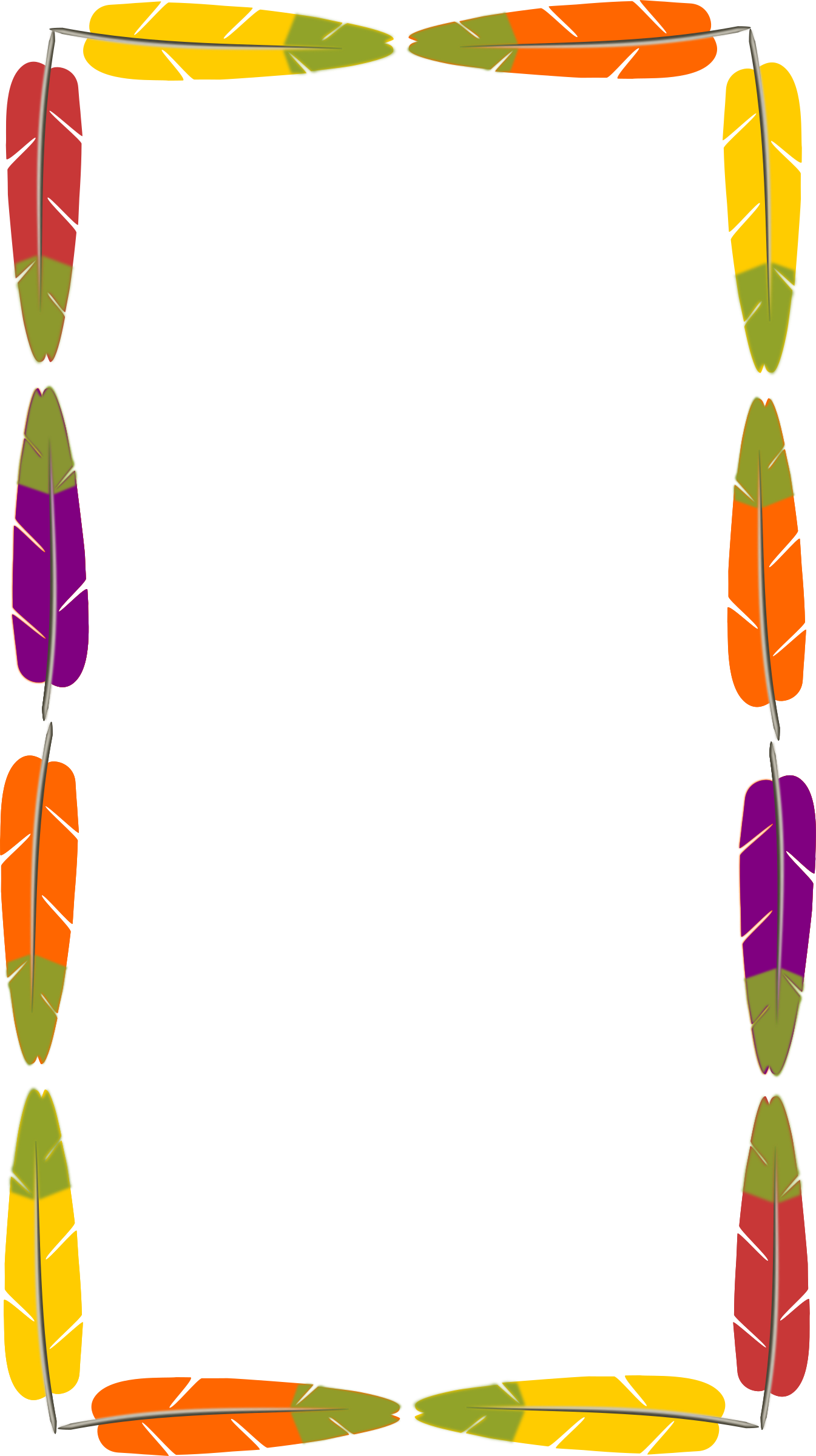 Feathers Frame - Feather Border (1345x2400)