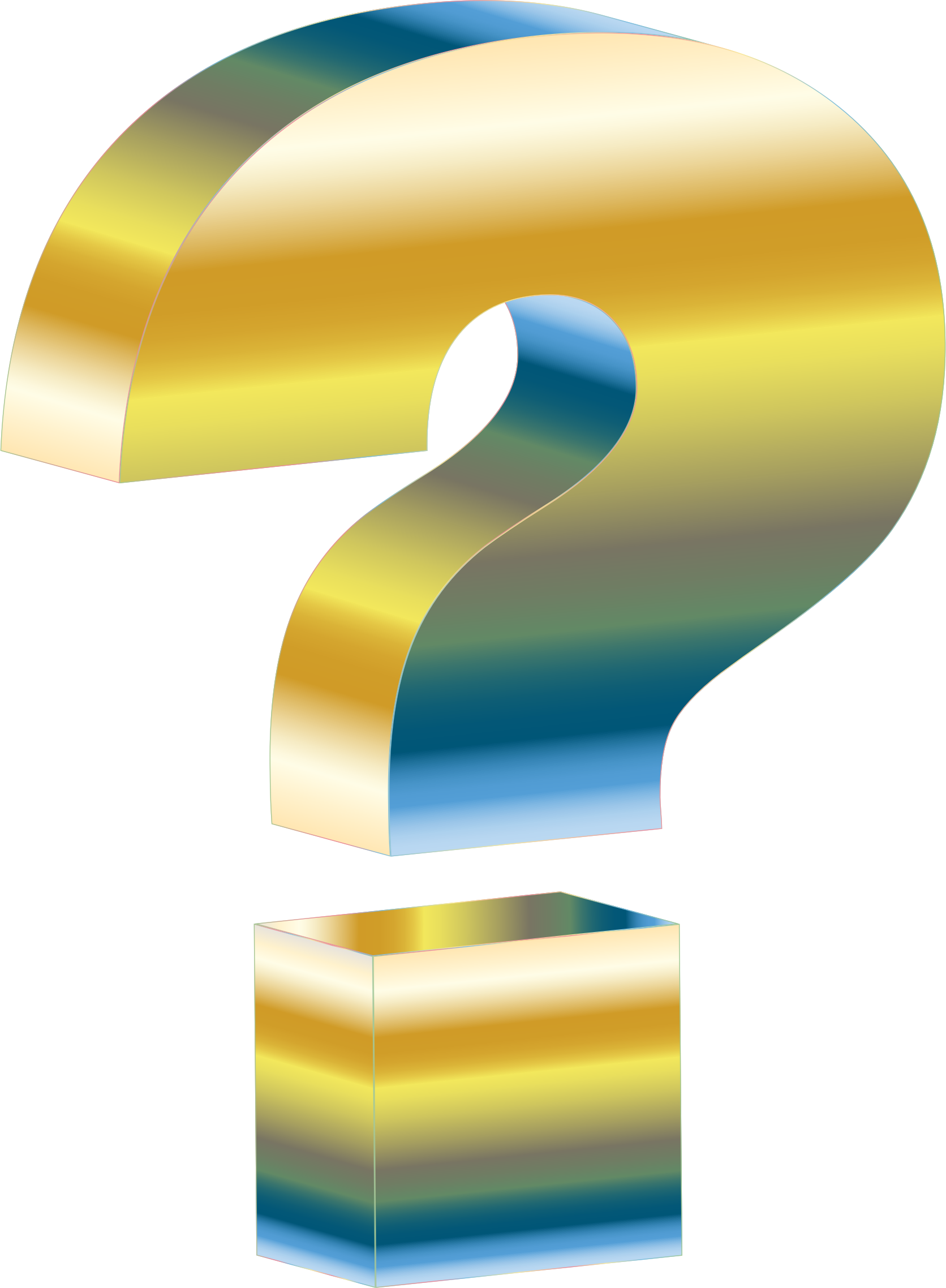 Rainbow 3d Question Mark - Question Mark Transparent 3d (1672x2276)