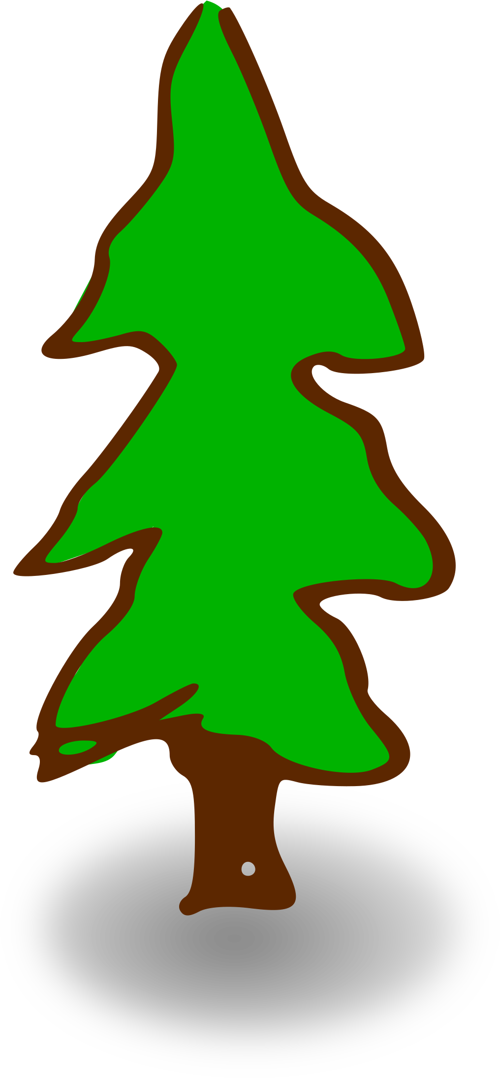 Evergreen - Cartoon Tree With Transparent Background (2400x2400)