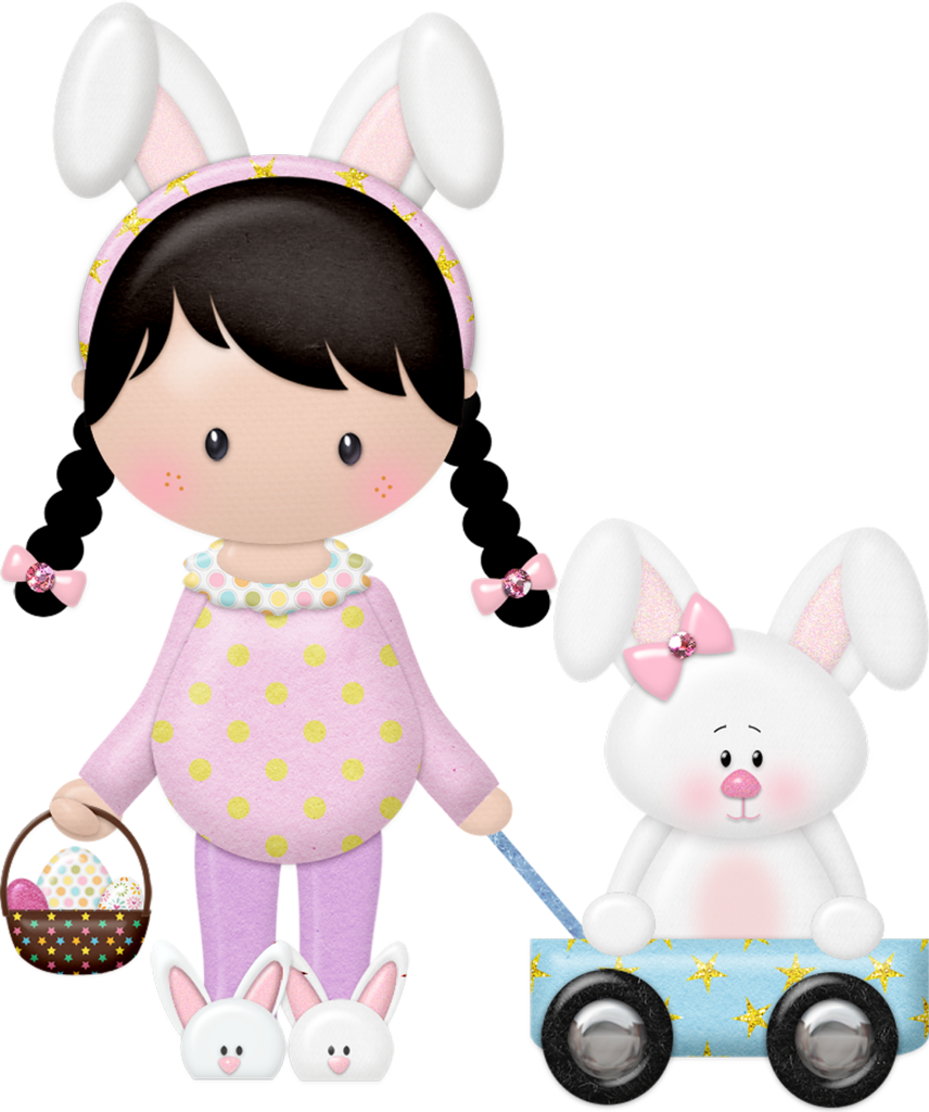 B *✿* Easter Blessings - Easter Girl Clipart (856x1024)