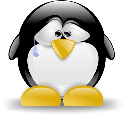 Sad Penguin - Sad Linux (500x401)