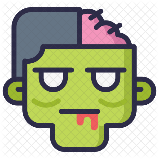 Zombie Head Icon - Cartoon (512x512)