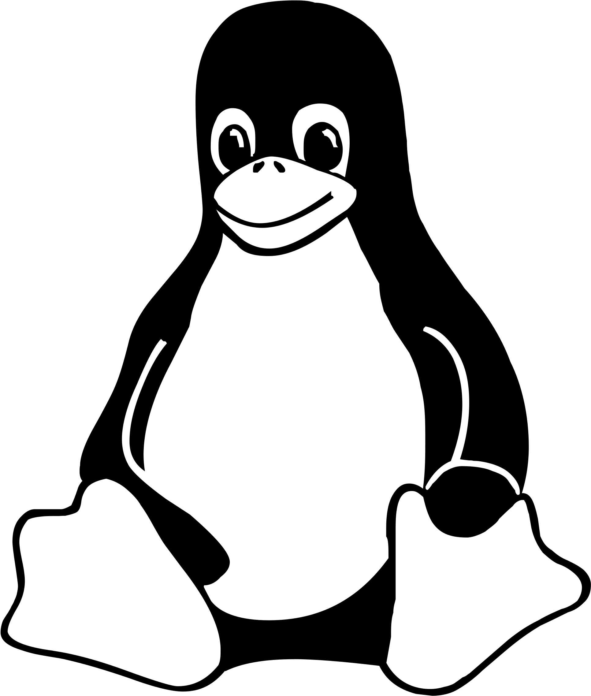 Disk Clean Up Linux - Black And White Logo (2000x2348)