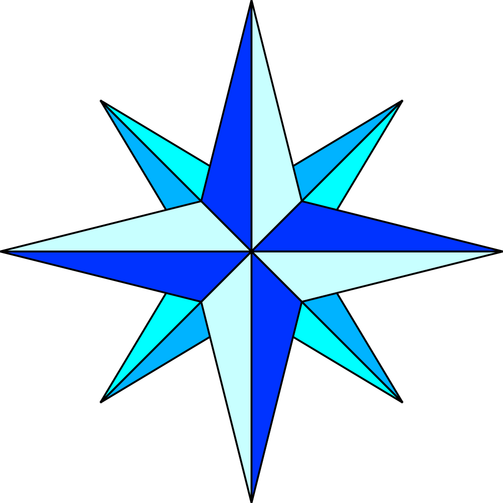 Compass Rose Simple Plain - 8 Point Compass Rose (1024x1024)