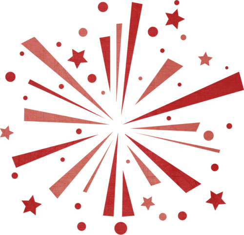Red Fireworks Clipart - Fireworks Vector (500x483)