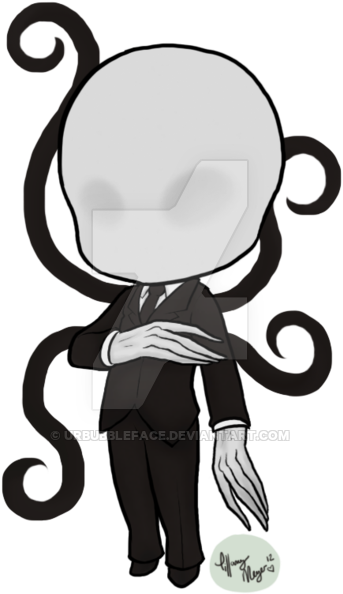 Drawn Slender Man Chibi - Slender Man Chibi (400x645)