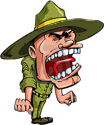 Angry Cartoon Drill Sergeant - Clipart Sergeant (400x450)