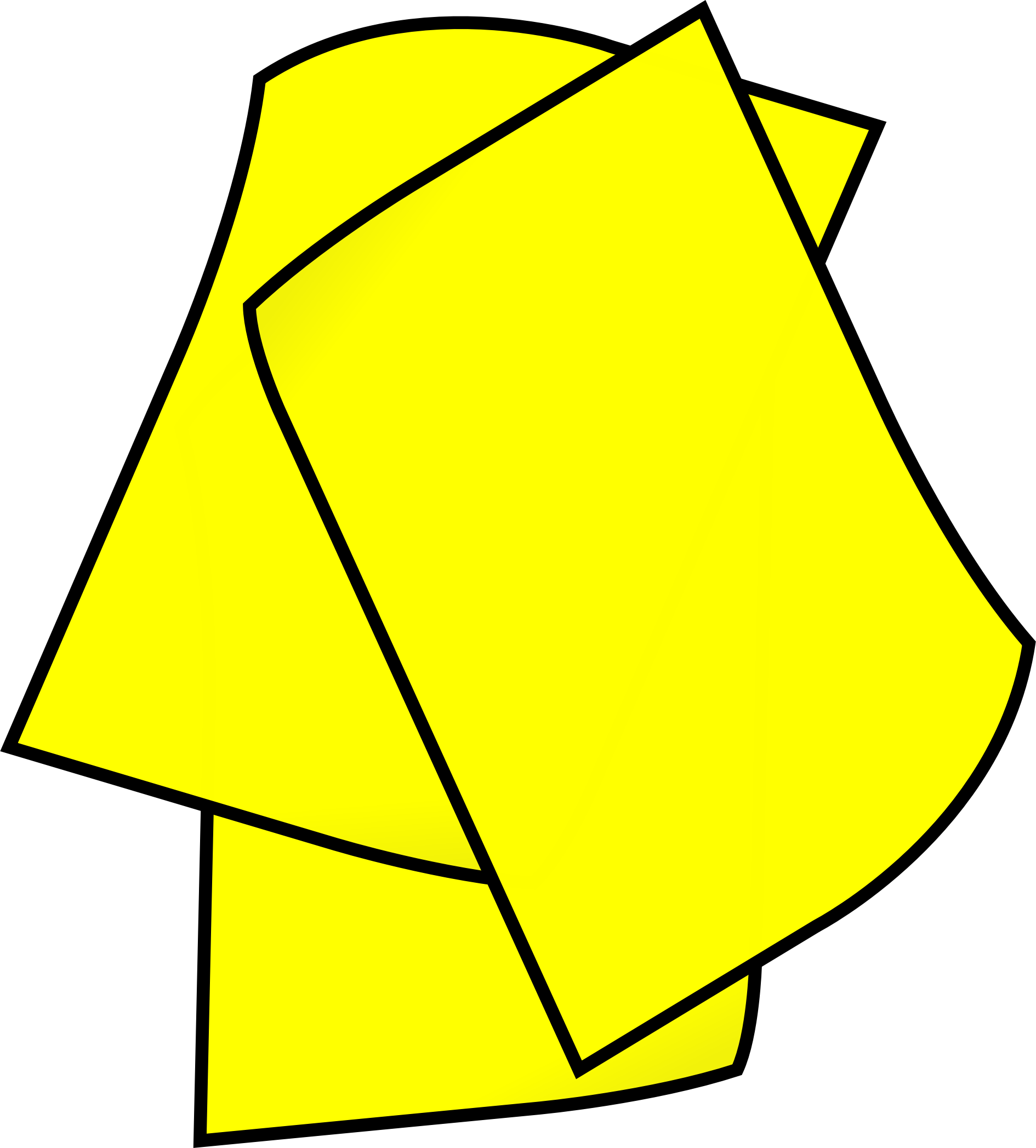 Big Image - Yellow Paper Clipart (1890x2095)