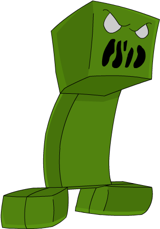 Minecraft Cartoon Creeper By Ipodappleid - Drawing (642x467)