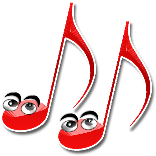Pair O'happy Notes Red - Music (512x512)