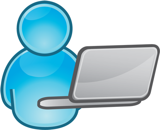 Size Icon Computer User Image - User With Computer Icon (619x500)