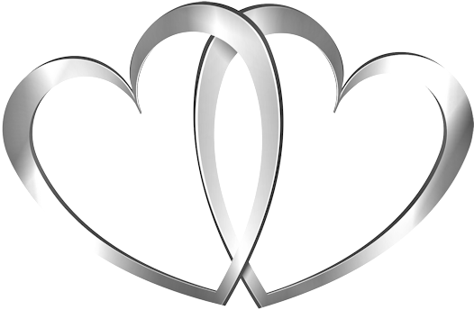 Real Heart Silver Ring Wedding Heart Clipart The Cliparts - Silver Wedding Hearts (600x394)