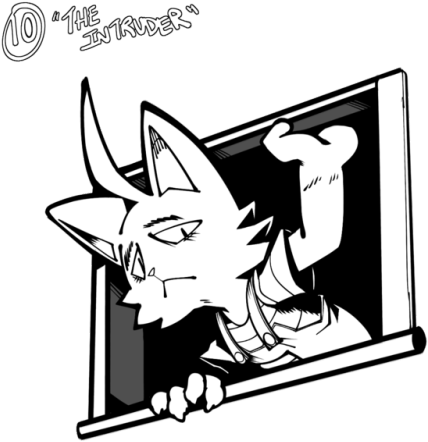 “the Intruder” - Cartoon (500x495)