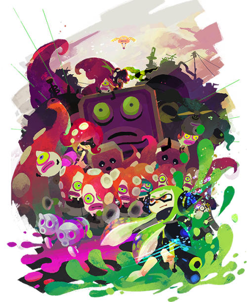 Splatoon Story Mode Artwork - スプラ トゥーン ヒーロー モード (500x612)