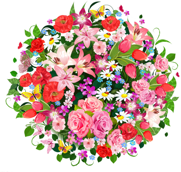 Flowers Round (600x584)