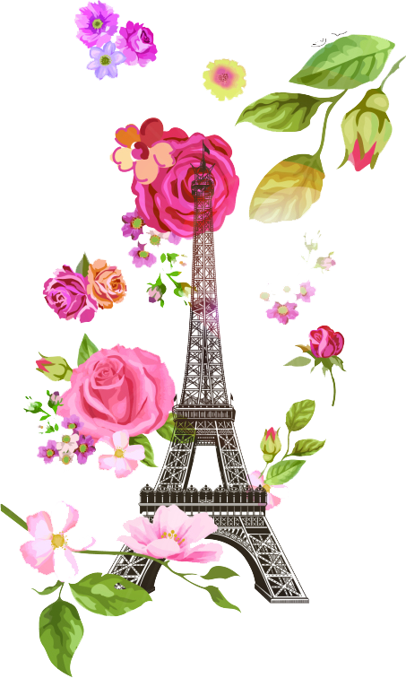 Eiffel Tower Flower Euclidean Vector - Eiffel Tower Flower Euclidean Vector (453x756)